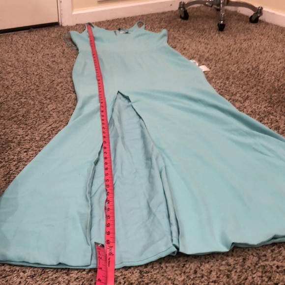 NWT Dress The Population Iris Formal Maxi Dress Size Large Tranquil Blue Aqua - Picture 9 of 9